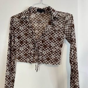 Sheer long sleeve top